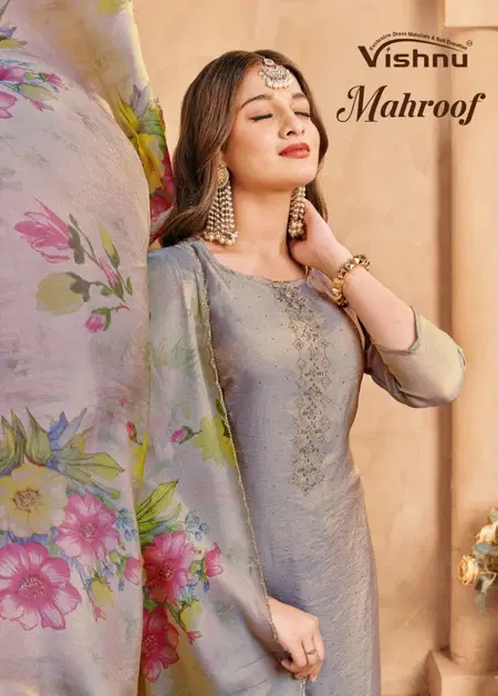 Mahroof By Vishnu Moss With Zarkan Dress Material Wholesale Price In Surat